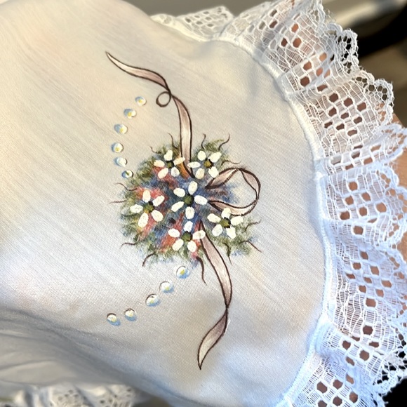 Vintage Hand Painted Girls Apron - Picture 5 of 7